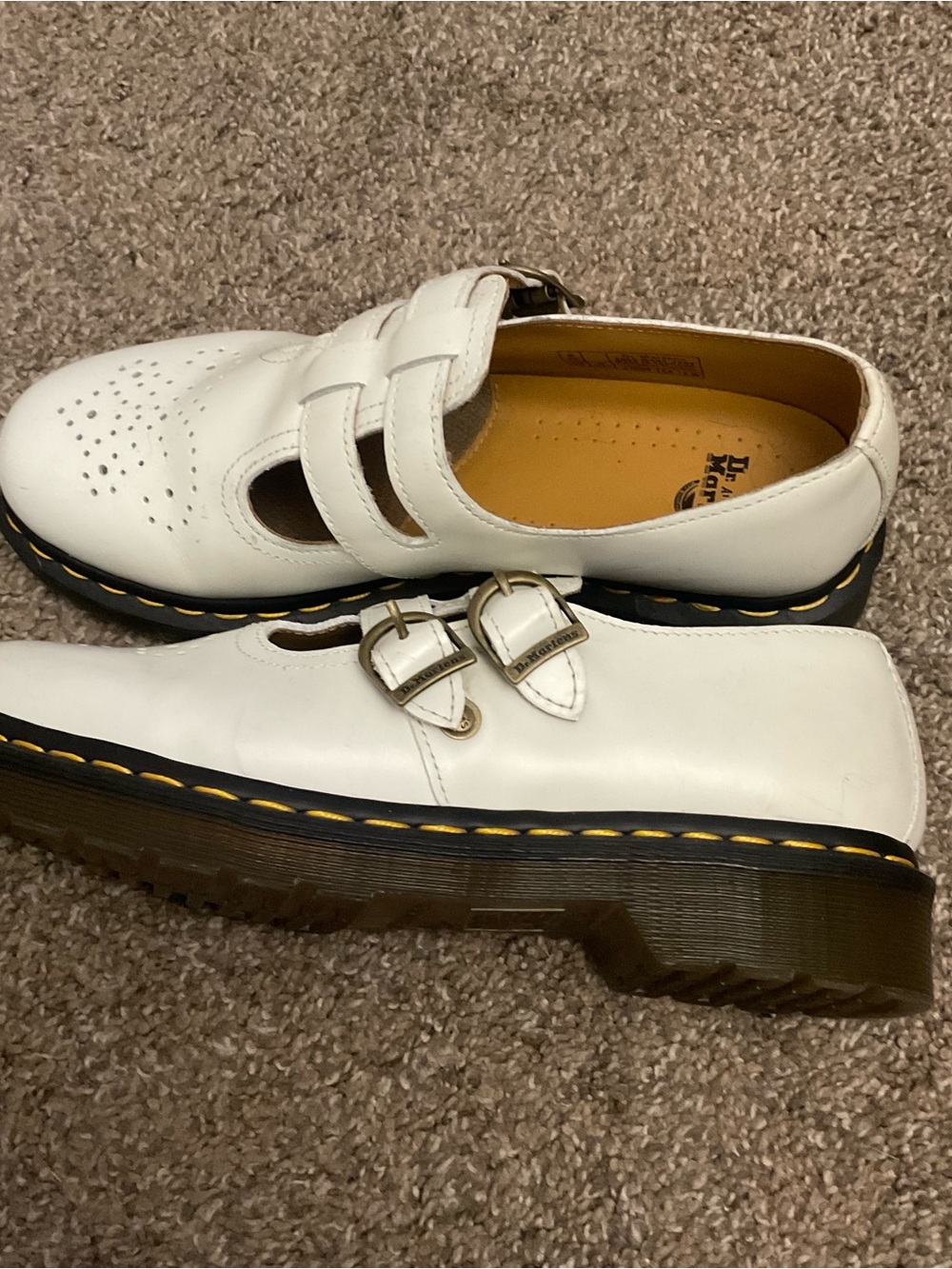 Dr Martens 8065 Mary Jane White 2 Buckle Strap 39 8 - Picture 4 of 9